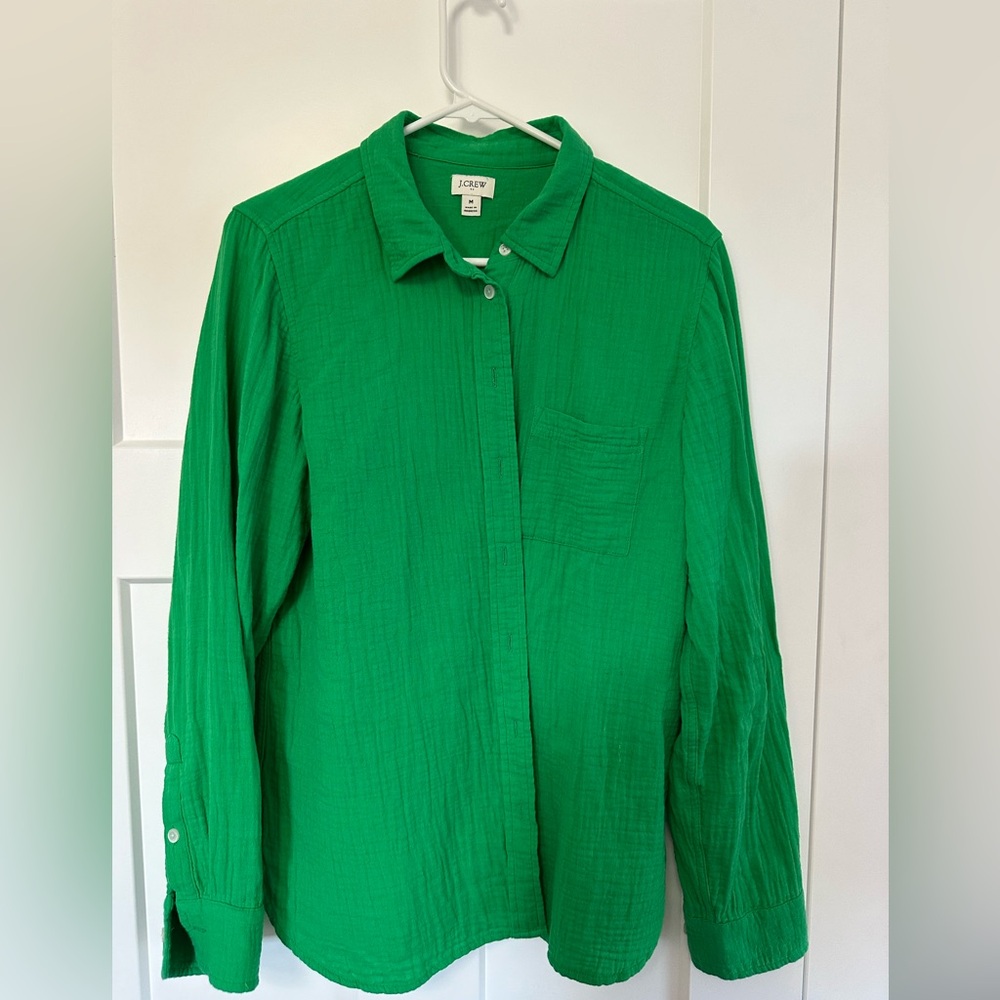 J Crew Green Buttondown